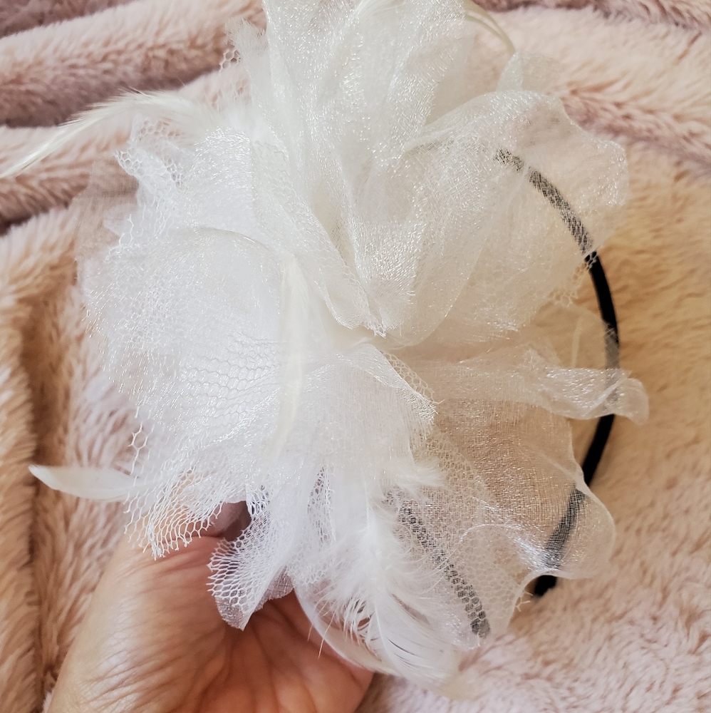 Brand New Bridal Tulle Feather Headpiece Fascinator Headband Hair Accessory